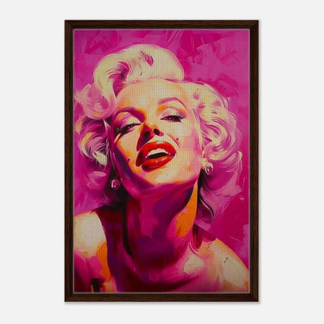 Da Vinci Pop Art Wall art print | Marilyn Monroe - Framed Canvas - 50x75 cm / 20x30″ - Dark wood frame