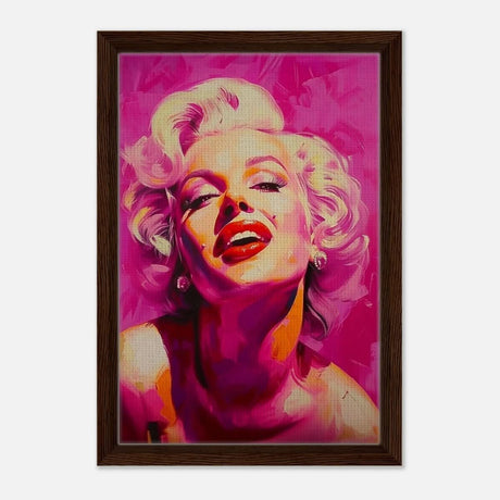 Da Vinci Pop Art Wall art print | Marilyn Monroe - Framed Canvas - 30x45 cm / 12x18″ - Dark wood frame