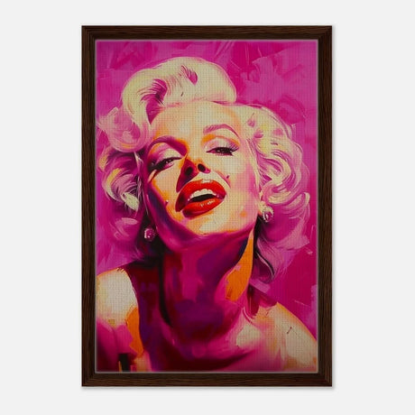 Da Vinci Pop Art Wall art print | Marilyn Monroe - Framed Canvas - 40x60 cm / 16x24″ - Dark wood frame