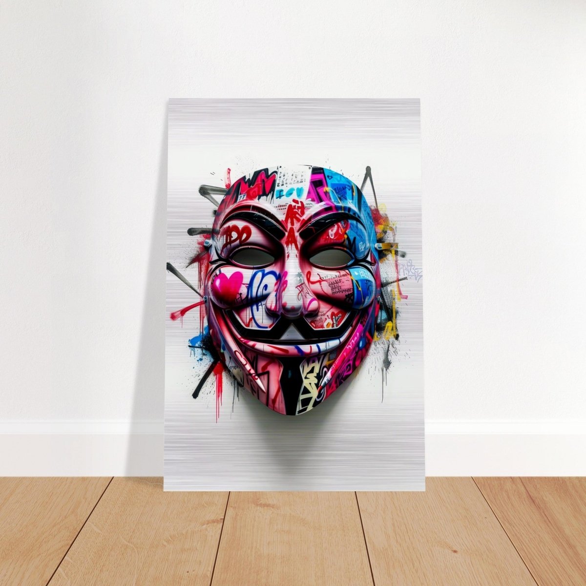 Da Vinci Pop Art Wall art print | Mask | Eclectic Expressions - Brushed Aluminum Print - 60x90 cm / 24x36″ - 