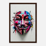 Da Vinci Pop Art Wall art print | Mask | Eclectic Expressions - Framed Canvas - 50x75 cm / 20x30″ - Dark wood frame