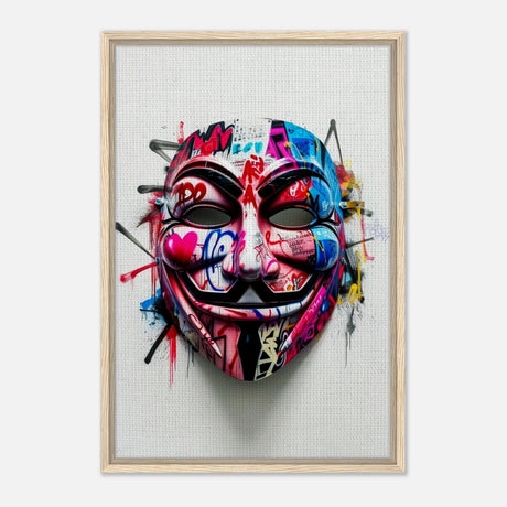 Da Vinci Pop Art Wall art print | Mask | Eclectic Expressions - Framed Canvas - 50x75 cm / 20x30″ - Wood frame