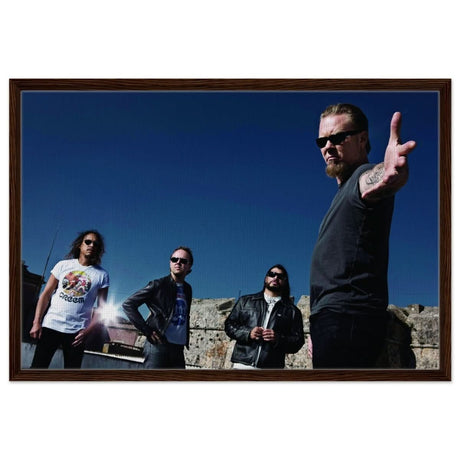 Da Vinci Pop Art wall art print | Metallica | Rock Music - Framed Canvas - 60x90 cm / 24x36″ - Dark wood frame