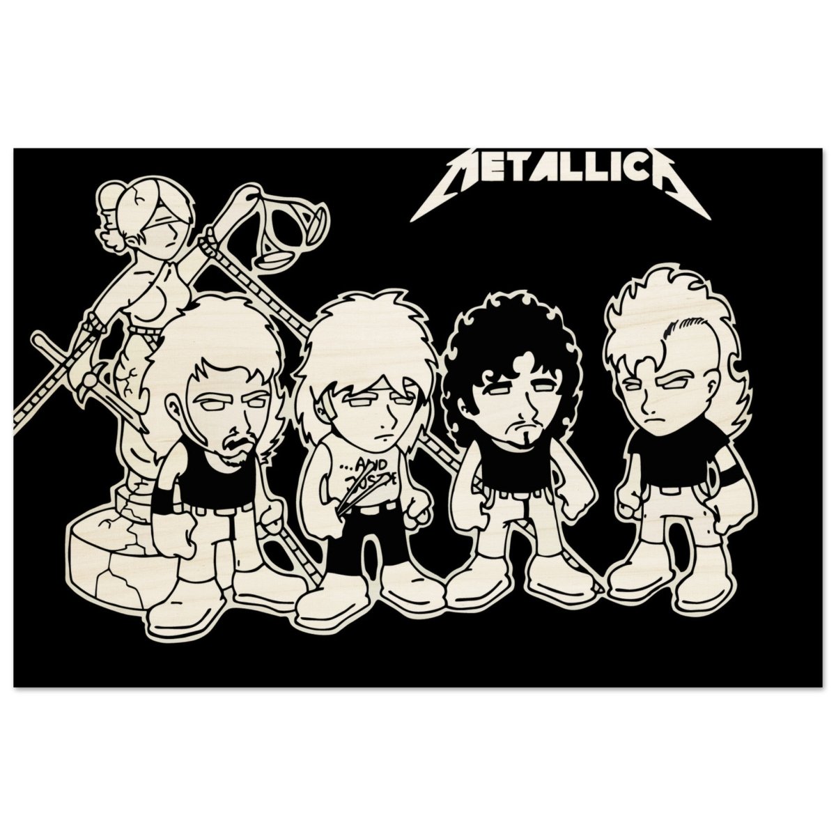 Da Vinci Pop Art Wall art print | Metallica - Wood Prints - 40x60 cm / 16x24″ - 