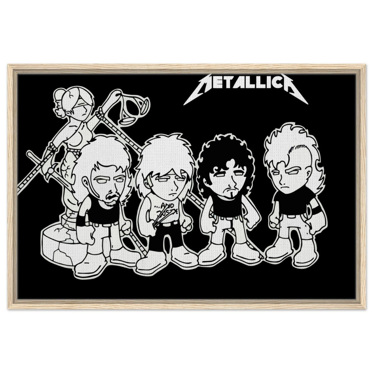 Da Vinci Pop Art Wall art print | Metallica - Framed Canvas - 60x90 cm / 24x36″ - Wood frame