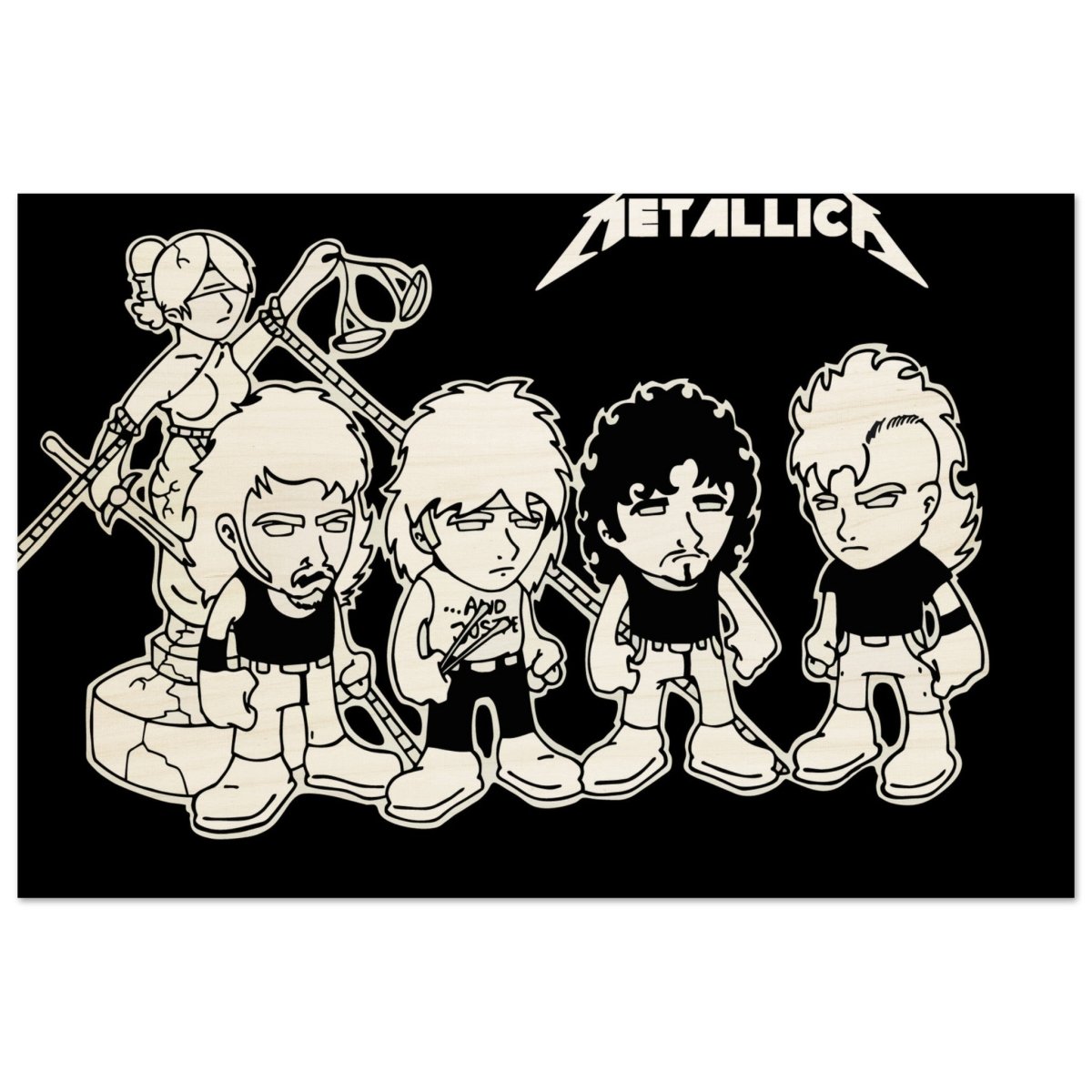 Da Vinci Pop Art Wall art print | Metallica - Wood Prints - 50x75 cm / 20x30″ - 