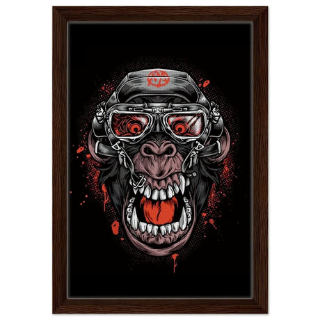 Da Vinci Pop Art wall art Print | Midnight Gorilla - Framed Canvas - 30x45 cm / 12x18″ - Dark wood frame