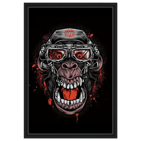 Da Vinci Pop Art wall art Print | Midnight Gorilla - Framed Canvas - 50x75 cm / 20x30″ - Black frame