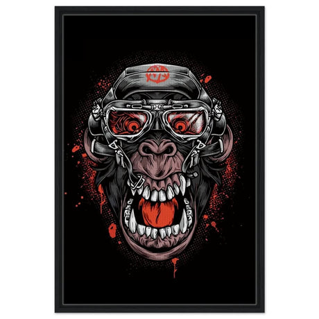 Da Vinci Pop Art wall art Print | Midnight Gorilla - Framed Canvas - 60x90 cm / 24x36″ - Black frame