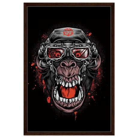Da Vinci Pop Art wall art Print | Midnight Gorilla - Framed Canvas - 60x90 cm / 24x36″ - Dark wood frame