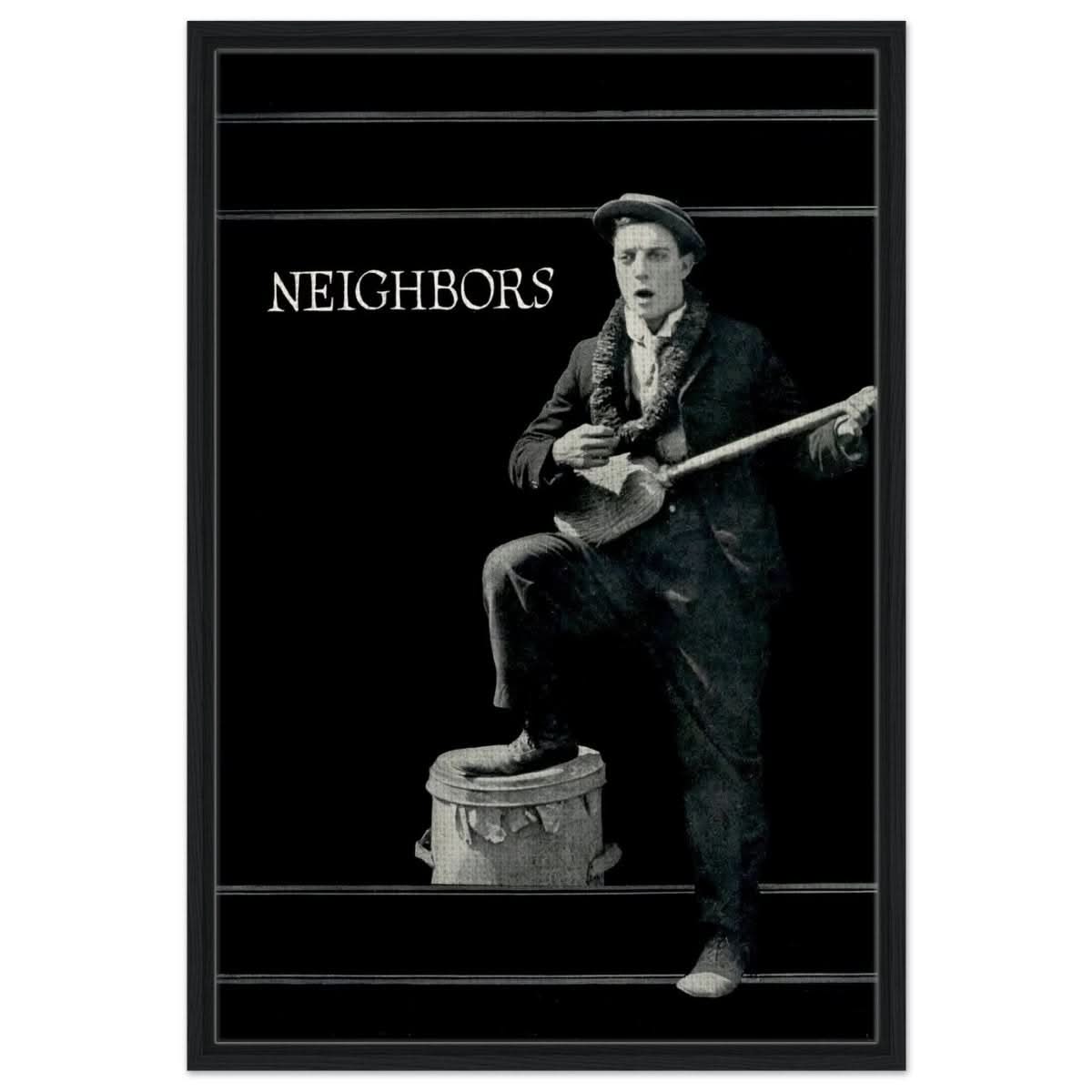 Da Vinci Pop Art Wall art print | Neighbors 1920 - Framed Canvas - 60x90 cm / 24x36″ - Black frame