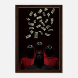 Da Vinci Pop Art Wall art Print | Squid Game - Framed Canvas - 40x60 cm / 16x24″ - Dark wood frame