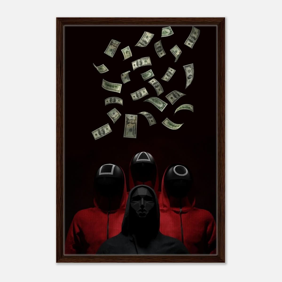 Da Vinci Pop Art Wall art Print | Squid Game - Framed Canvas - 50x75 cm / 20x30″ - Dark wood frame
