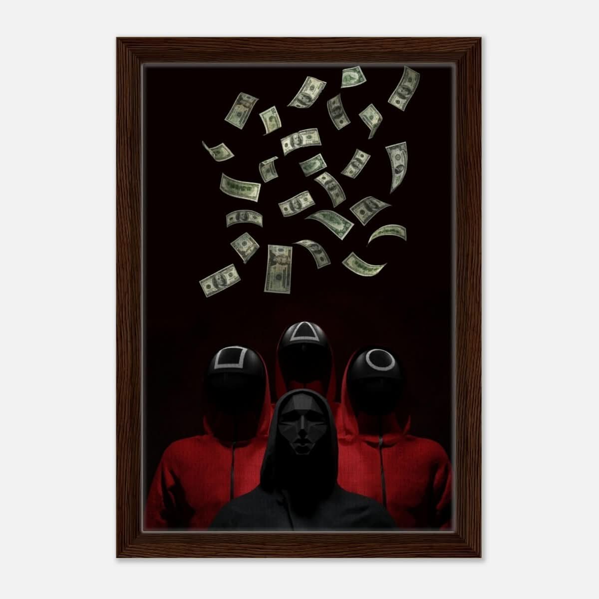 Da Vinci Pop Art Wall art Print | Squid Game - Framed Canvas - 30x45 cm / 12x18″ - Dark wood frame