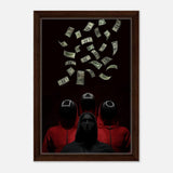 Da Vinci Pop Art Wall art Print | Squid Game - Framed Canvas - 30x45 cm / 12x18″ - Dark wood frame