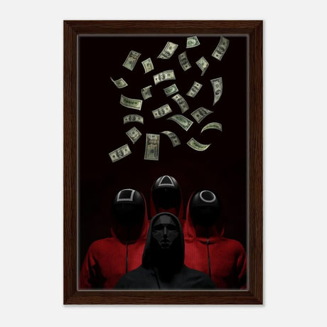 Da Vinci Pop Art Wall art Print | Squid Game - Framed Canvas - 30x45 cm / 12x18″ - Dark wood frame