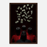 Da Vinci Pop Art Wall art Print | Squid Game - Framed Canvas - 60x90 cm / 24x36″ - Dark wood frame