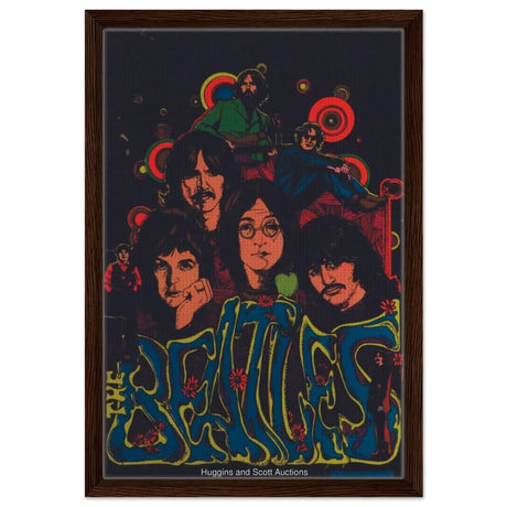 Da Vinci Pop Art wall art print | The Beatles | Rock Music | Vintage Poster - Framed Canvas - 40x60 cm / 16x24″ - Dark wood frame