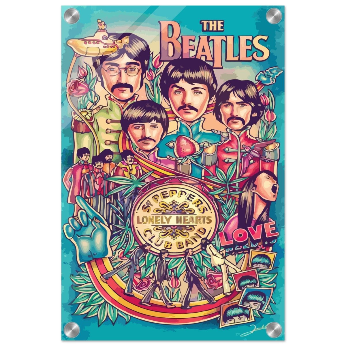 Da Vinci Pop Art wall art print | The Beatles | Rock Music - Acrylic Print - 30x45 cm / 12x18″ - 