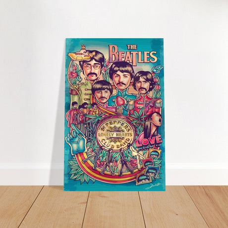 Da Vinci Pop Art wall art print | The Beatles | Rock Music - Brushed Aluminum Print - 40x60 cm / 16x24″ - 