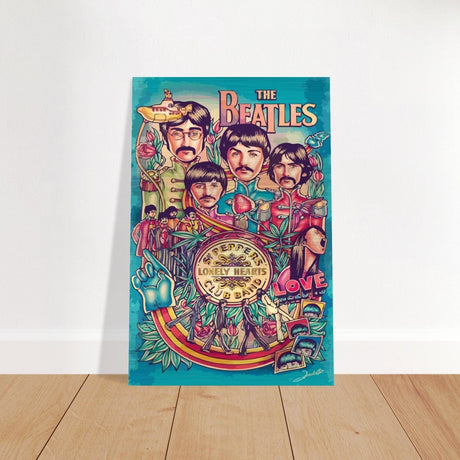 Da Vinci Pop Art wall art print | The Beatles | Rock Music - Brushed Aluminum Print - 30x45 cm / 12x18″ - 