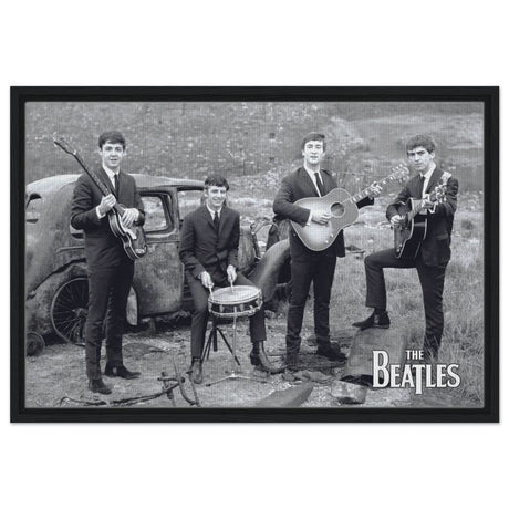 Da Vinci Pop Art wall art print | The Beatles | Rock Music - Framed Canvas - 50x75 cm / 20x30″ - Black frame