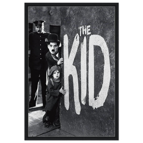 Da Vinci Pop Art wall art Print | The Kid (1921) - Framed Canvas - 60x90 cm / 24x36″ - Black frame