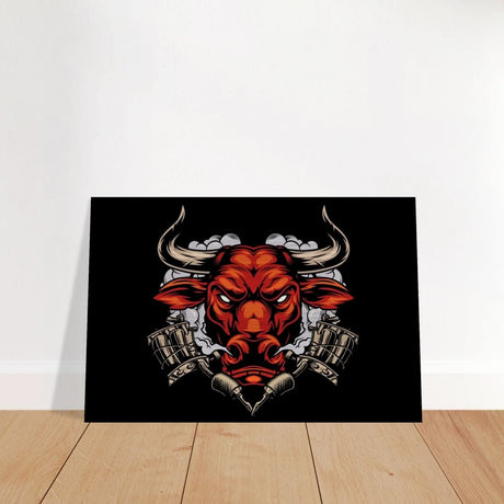 Da Vinci Pop art wall art Print | Urban Bull Blaze - Brushed Aluminum Print - 30x45 cm / 12x18″ - 
