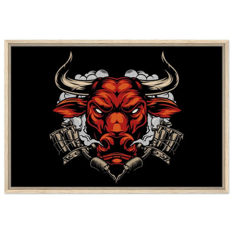 Da Vinci Pop art wall art Print | Urban Bull Blaze - Framed Canvas - 60x90 cm / 24x36″ - Wood frame