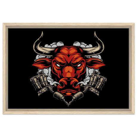 Da Vinci Pop art wall art Print | Urban Bull Blaze - Framed Canvas - 40x60 cm / 16x24″ - Wood frame