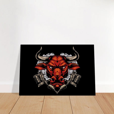 Da Vinci Pop art wall art Print | Urban Bull Blaze - Brushed Aluminum Print - 50x75 cm / 20x30″ - 