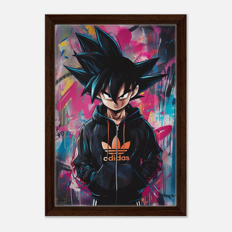 Da Vinci Pop Art Wall art print | Vegeta - Framed Canvas - 30x45 cm / 12x18″ - Dark wood frame