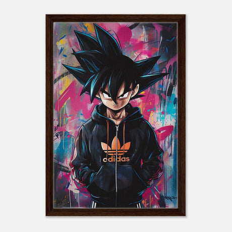 Da Vinci Pop Art Wall art print | Vegeta - Framed Canvas - 40x60 cm / 16x24″ - Dark wood frame