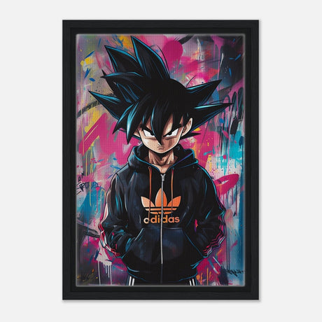 Da Vinci Pop Art Wall art print | Vegeta - Framed Canvas - 30x45 cm / 12x18″ - Black frame