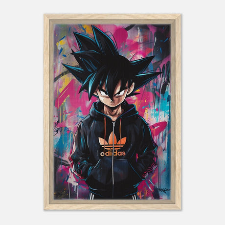 Da Vinci Pop Art Wall art print | Vegeta - Framed Canvas - 30x45 cm / 12x18″ - Wood frame