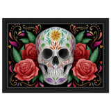 Da Vinci Pop art wall art Print | Vivid Skullscape - Framed Canvas - 30x45 cm / 12x18″ - Black frame