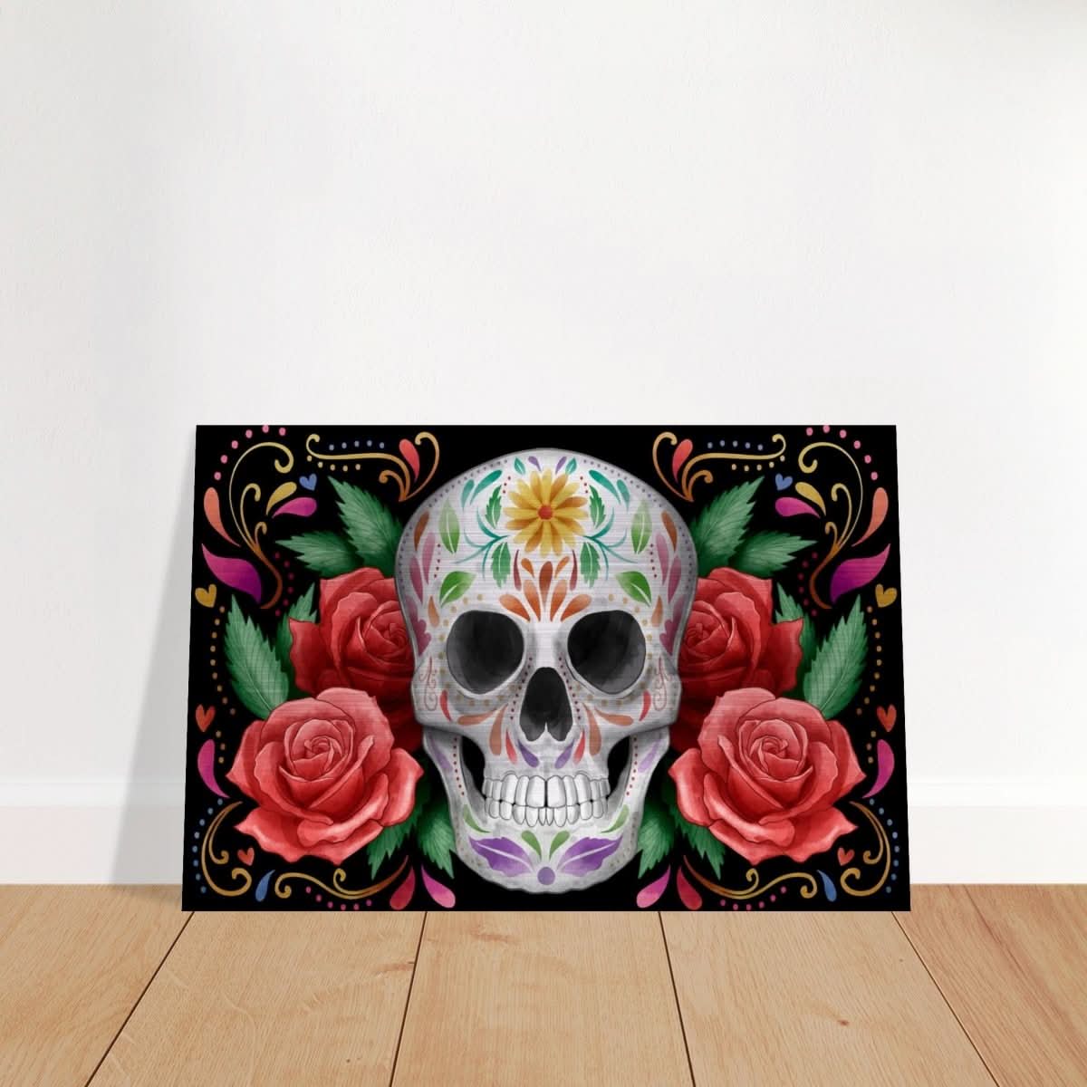 Da Vinci Pop art wall art Print | Vivid Skullscape - Brushed Aluminum Print - 40x60 cm / 16x24″ - 