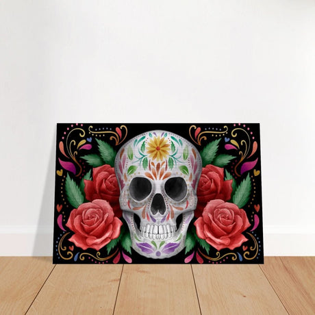 Da Vinci Pop art wall art Print | Vivid Skullscape - Brushed Aluminum Print - 40x60 cm / 16x24″ - 