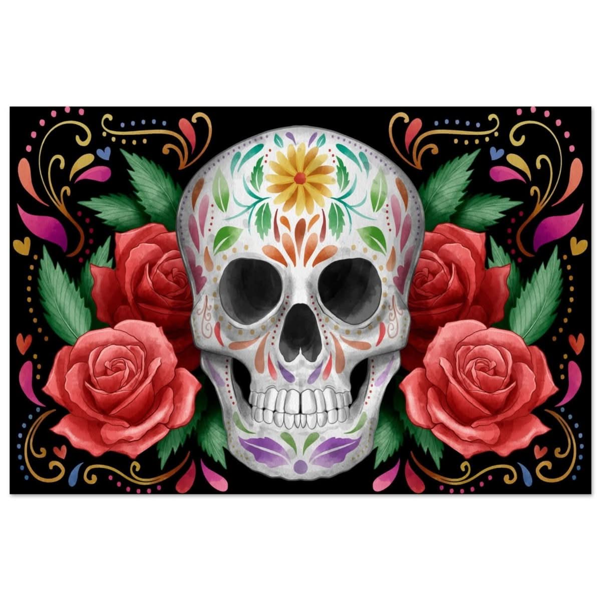 Da Vinci Pop art wall art Print | Vivid Skullscape - Aluminum Print - 50x75 cm / 20x30″ - 