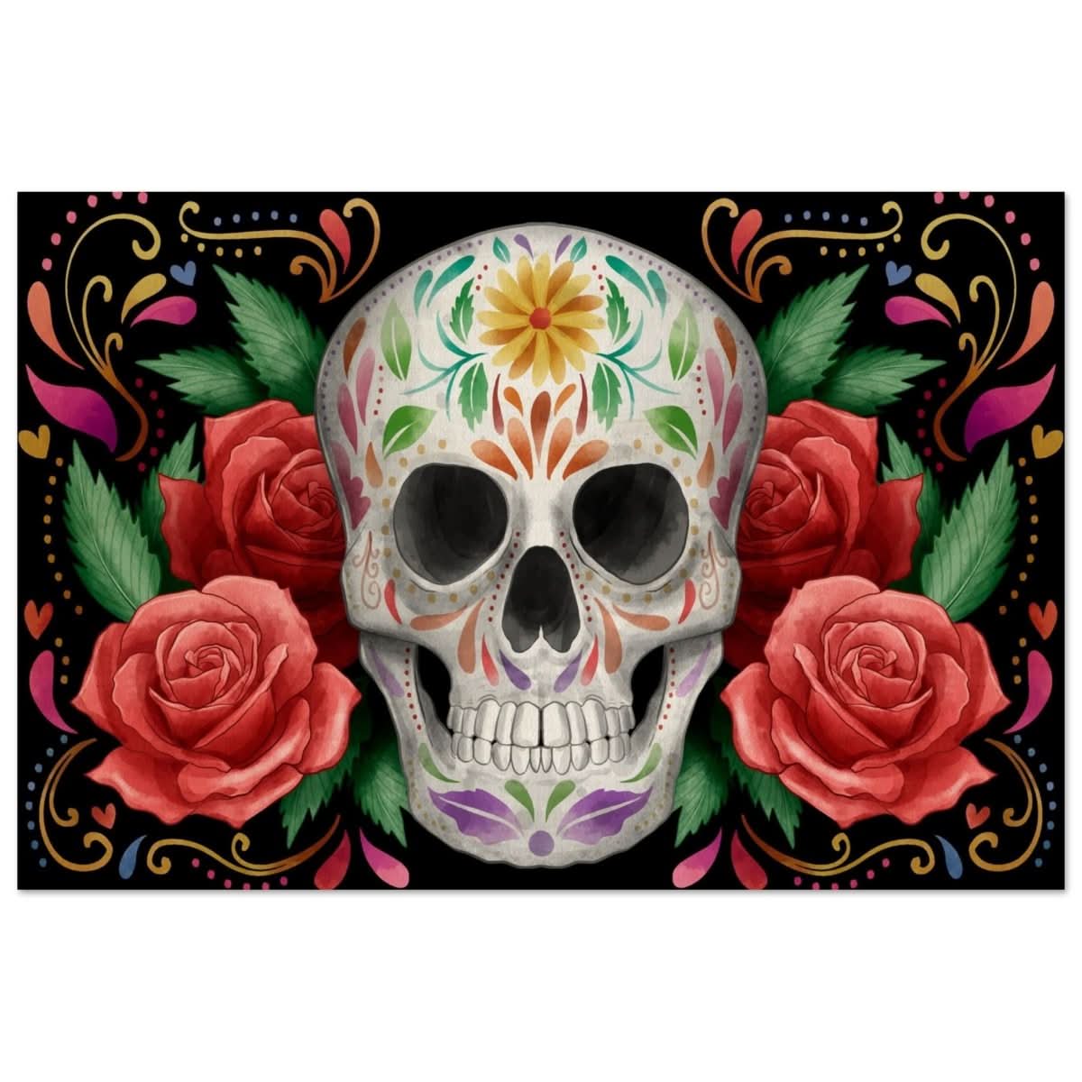 Da Vinci Pop art wall art Print | Vivid Skullscape - Wood Prints - 40x60 cm / 16x24″ - 
