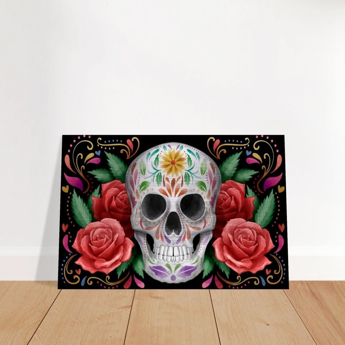 Da Vinci Pop art wall art Print | Vivid Skullscape - Brushed Aluminum Print - 30x45 cm / 12x18″ - 