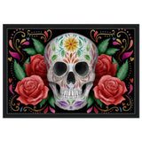 Da Vinci Pop art wall art Print | Vivid Skullscape - Framed Canvas - 50x75 cm / 20x30″ - Black frame
