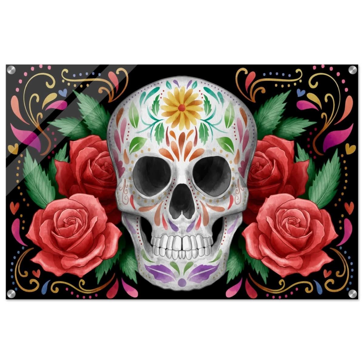 Da Vinci Pop art wall art Print | Vivid Skullscape - Acrylic Print - 60x90 cm / 24x36″ - 