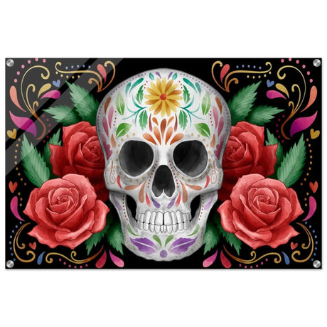 Da Vinci Pop art wall art Print | Vivid Skullscape - Acrylic Print - 60x90 cm / 24x36″ - 