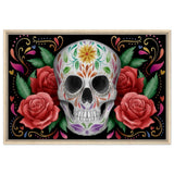 Da Vinci Pop art wall art Print | Vivid Skullscape - Framed Canvas - 60x90 cm / 24x36″ - Wood frame