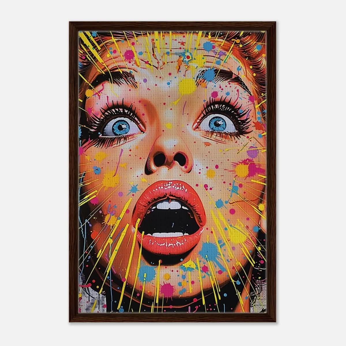 Da Vinci Pop Art Wall art print - Framed Canvas - 50x75 cm / 20x30″ - Dark wood frame