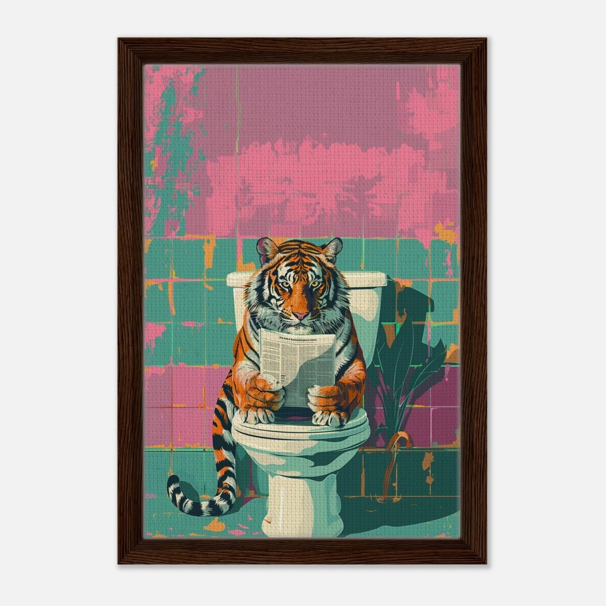 Da Vinci Pop Art Wall art print - Framed Canvas - 30x45 cm / 12x18″ - Dark wood frame