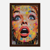 Da Vinci Pop Art Wall art print - Framed Canvas - 30x45 cm / 12x18″ - Dark wood frame