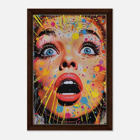 Da Vinci Pop Art Wall art print - Framed Canvas - 30x45 cm / 12x18″ - Dark wood frame