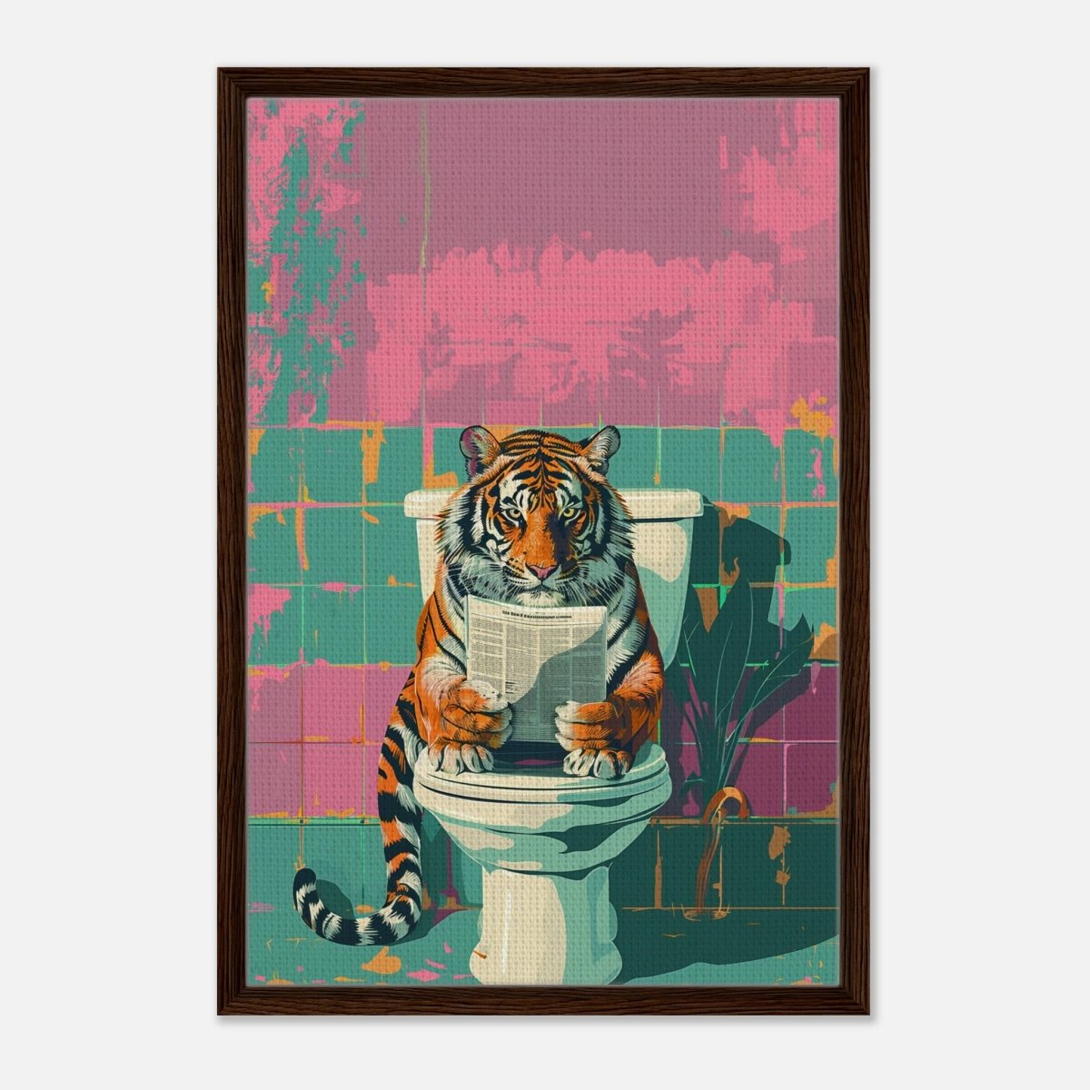 Da Vinci Pop Art Wall art print - Framed Canvas - 50x75 cm / 20x30″ - Dark wood frame